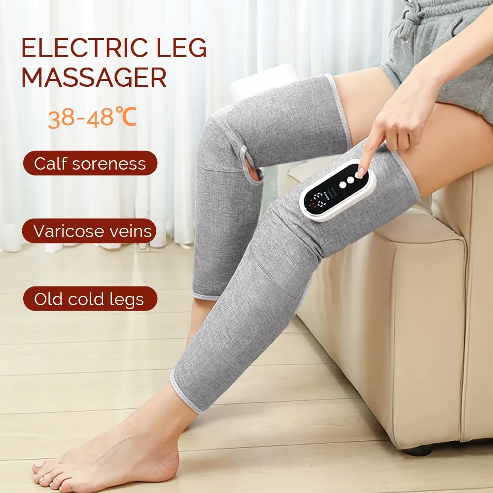 Smart Leg Massager Airbag Kneading Vibration Calf Massage Device with Air Compression and Knee 360° All-Round Packag