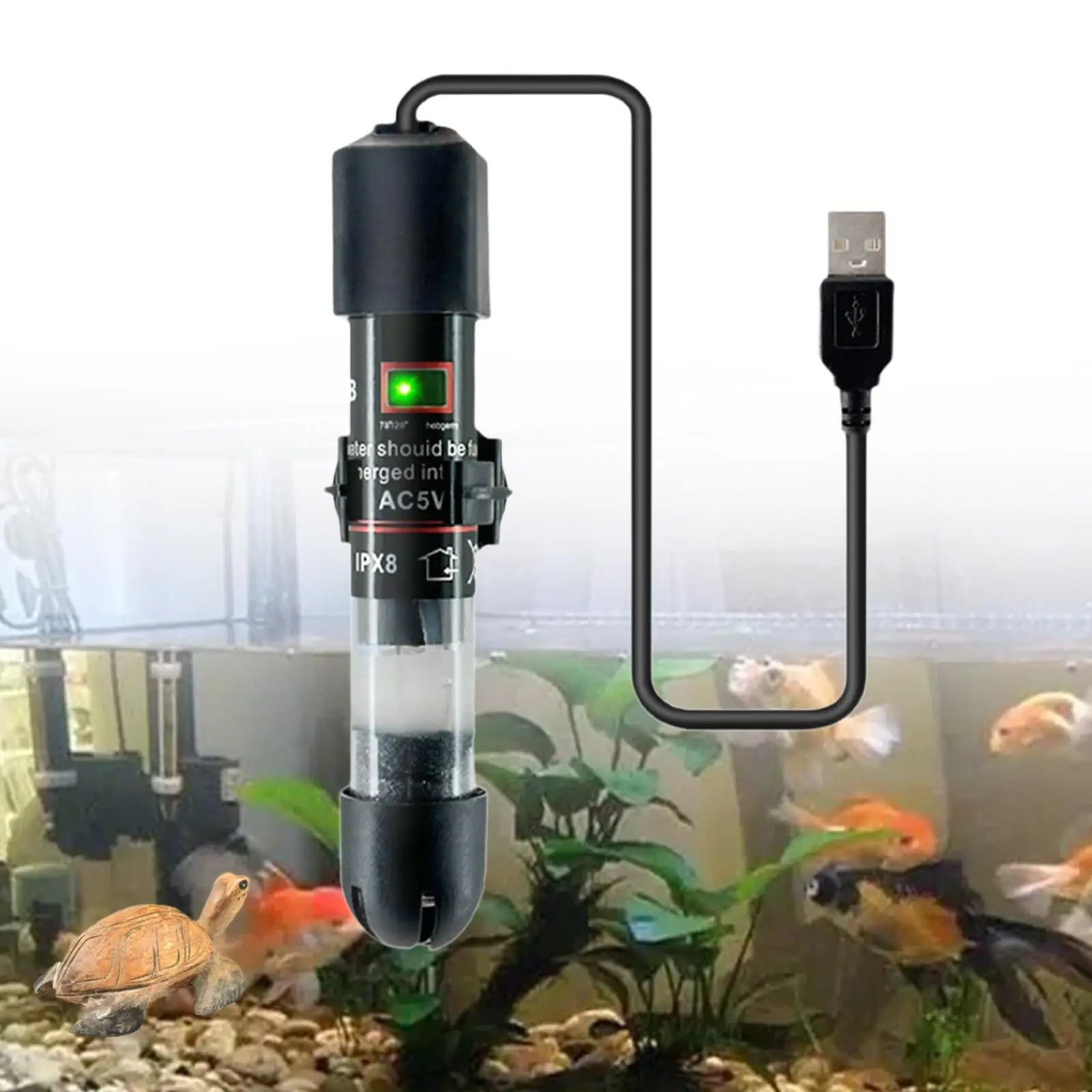 Small Fish Tank Heater Mini Aquarium Heater,Automatic,with Temp