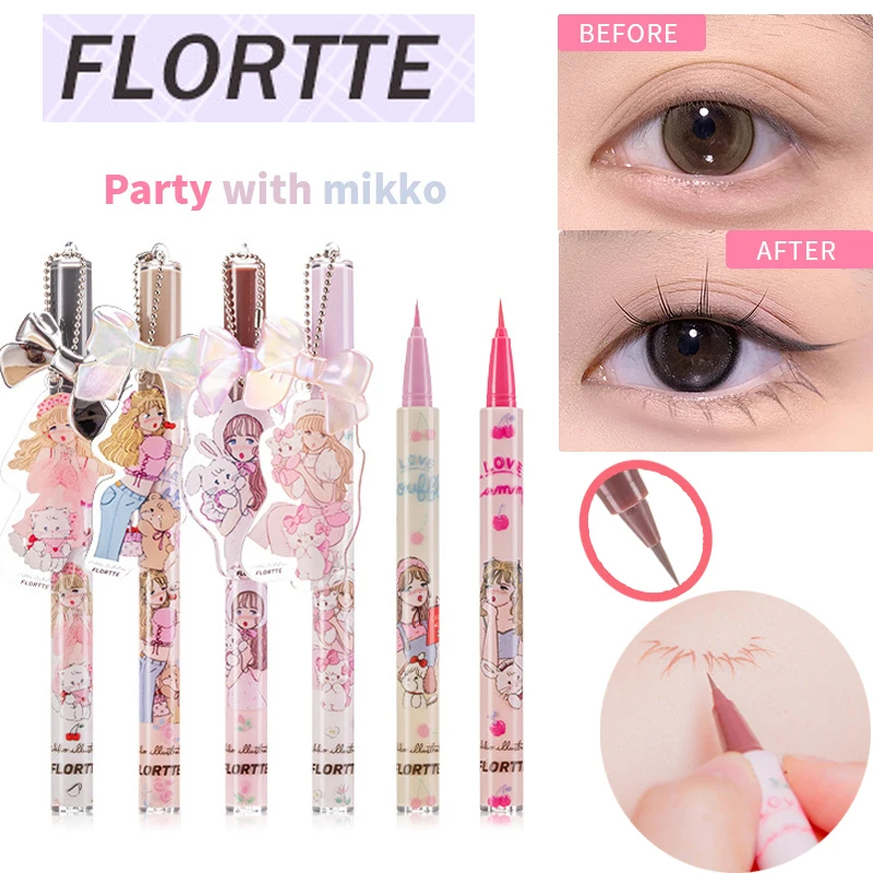 FLORTTE MIKKO Eyeliner Branded Color Liquid Eyeliner Eye Waterproof Long Lasting Eye Liner Easy to Wear Eyes Makeup Cosmetics