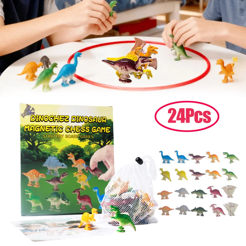 Dinosaur Magnetic Chess Game Toys Magnetic Board Strategy Puzzle Game for Kids Adults Party Camping Travel Board Games