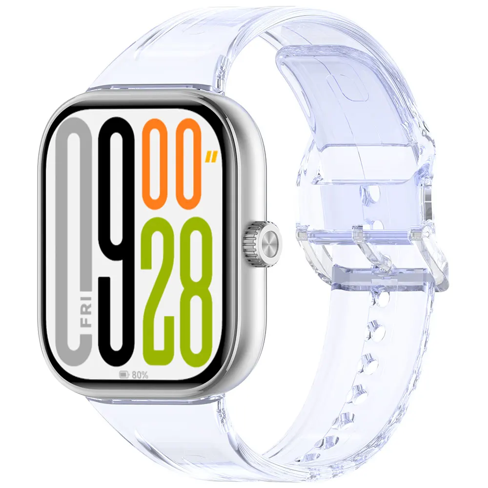 حزام ساعة من السيليكون لساعة Xiaomi Mi Band 9 Pro 8Pro حزام ملون شفاف لساعة Redmi 5 4 سوار معصم