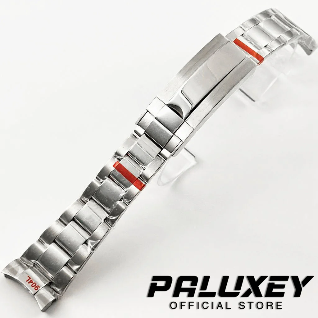 يوبيل المحار الفضي الرئاسي ، قفل الانزلاق ، سوار معصم من الفولاذ المقاوم للصدأ لسجل الغواصات ، جودة عالية ، عرض 20 ، 904L