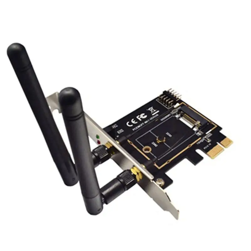 Efficient 2X M.2 Wifi Adapter M2 Ngff Key A-E To Mini Pci Express Wifi Raiser PCI-E 1X NGFF Support Mini Pcie Network Card A