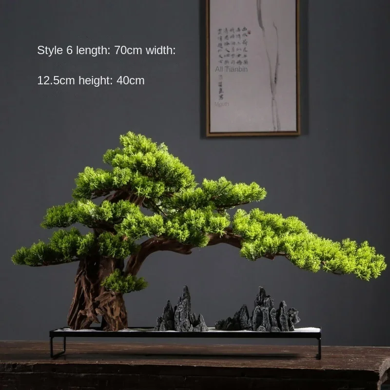 Simulated welcoming pine bonsai porch decoration luohansong hotel office decoration new Chinese green plant Hall