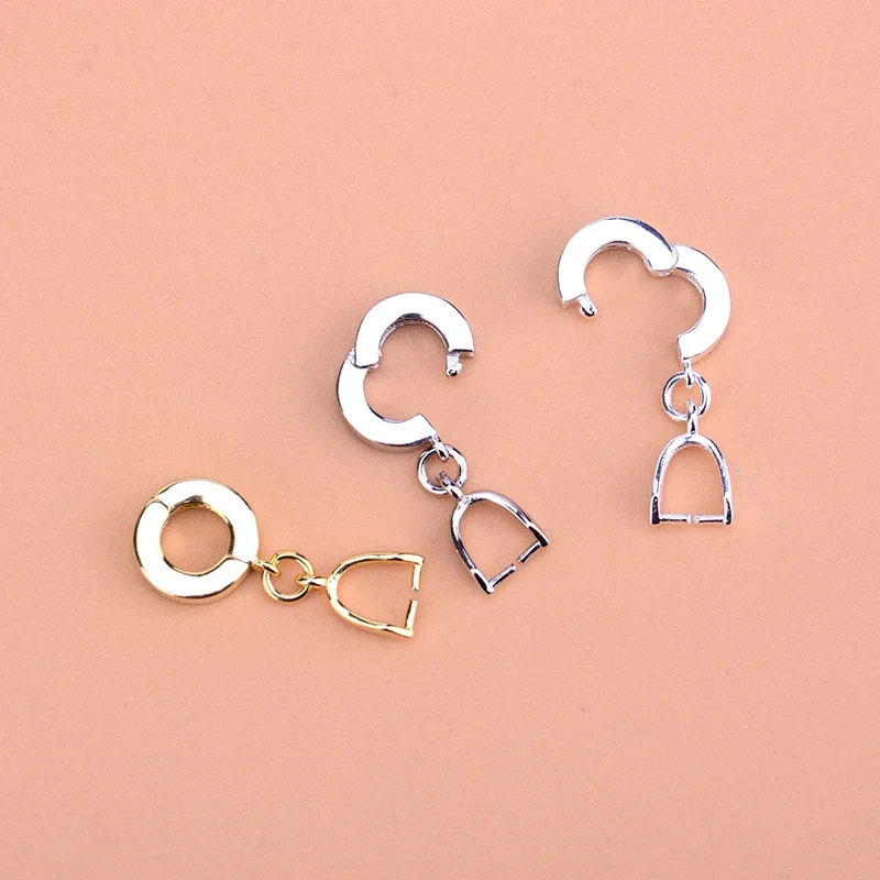 925 sterling silver pendant clasp buckle jewelry diy accessories necklace earrings bracelet melon seed pin buckle