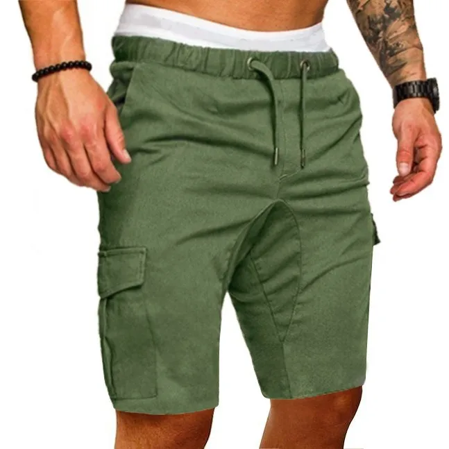 Spring Summer Autumn Loose Casual Pure Color Simple Commuting Fine Belt Woven Workwear Shorts for Men