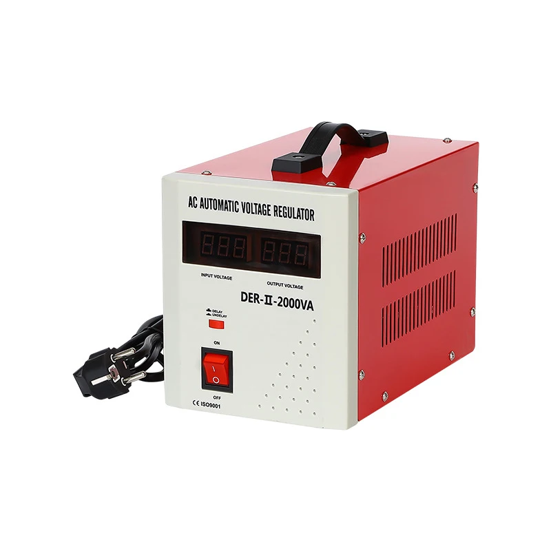 DER 2200W Single Phase LCD Display Voltage Relay Regulator 220V Stable Voltage Automat System Stabilizer 4