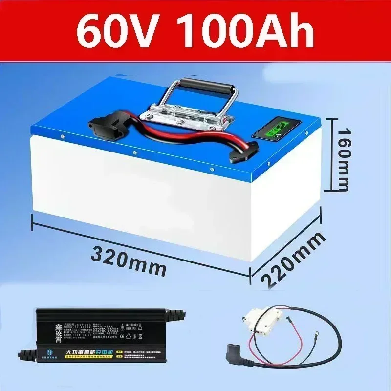 

48V 60V 72V 100Ah Powerful Lithium-ion Battery for Electric Vehicles, with Super Large Capacity A-grade battery cell