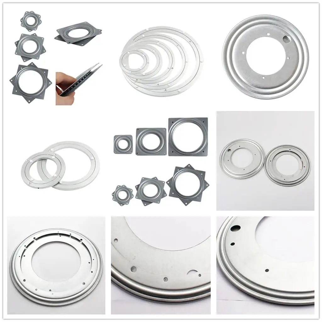 Full Ball Bearing Lazy Susan Bearing Galvanized Turntable Plate Smooth 360 Rotation for Storage Solutions and Magazine Display