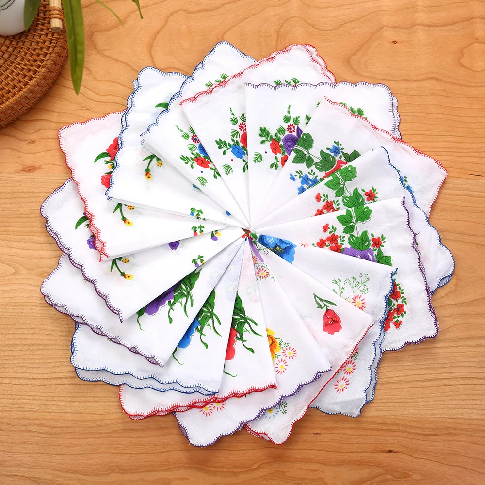 12-lencos-de-algodao-vintage-femininos-28cm-pequenos-com-estampa-floral-borda-ondulada-quadrados-finos-macios-absorventes-retro-para-bolso