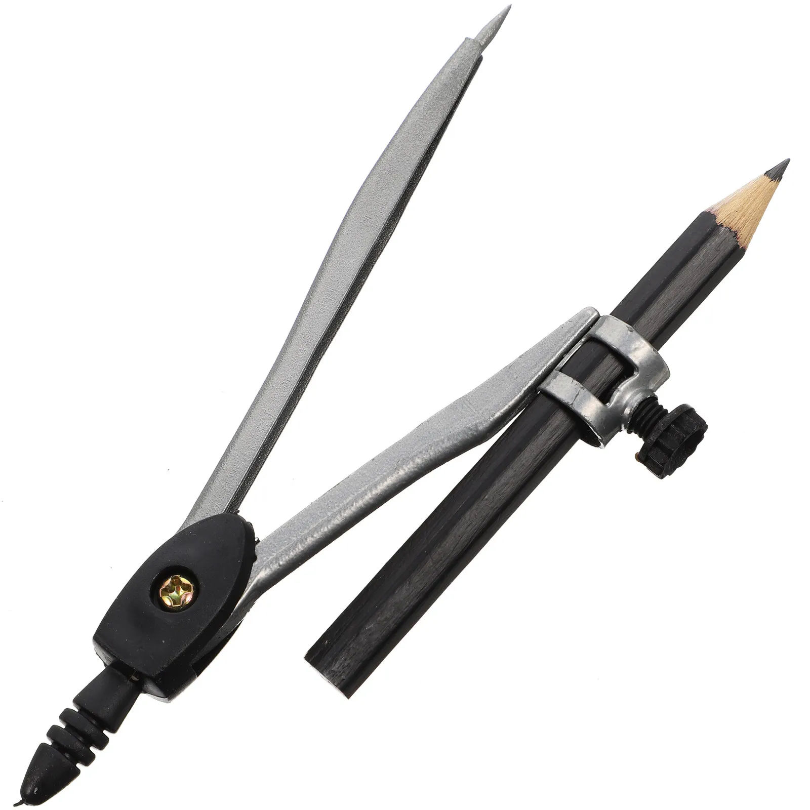 Metal Precision Drawing Compass with Pencil Holder for Geometry Math Drafting Art School Office Screw Mount