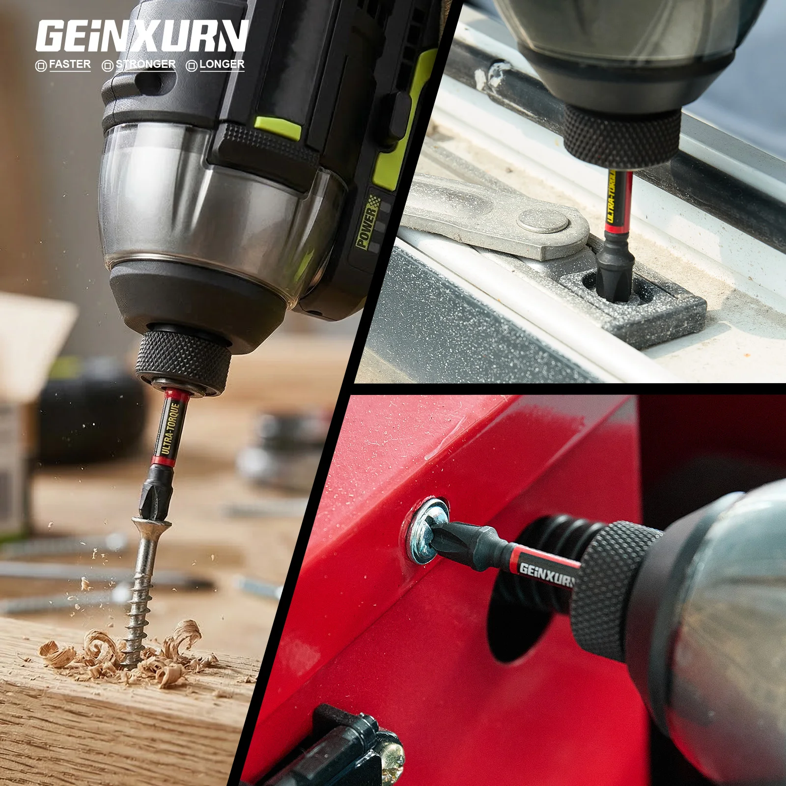 Geinxurn 7PCS Impact Power Bit Set,  PH1/PH2/PZ2 Bits, 2inches Length, Includes Wide Base Injection Case for Home Use view 6