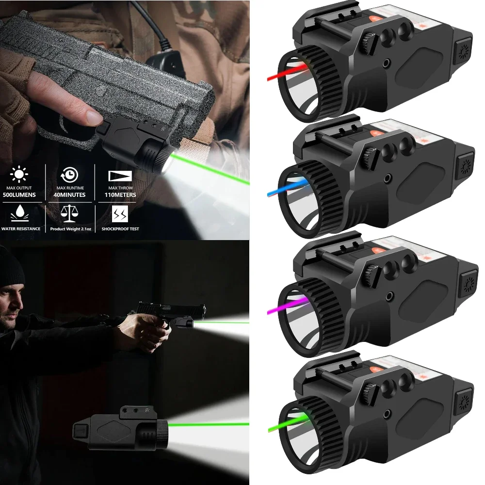 

Blue/Purple/Green/Red Dot Sight Light Combo 1000 Lumen Weapon Gun Light Fit 20mm Rail Outdoor Hunting LED Flashlight