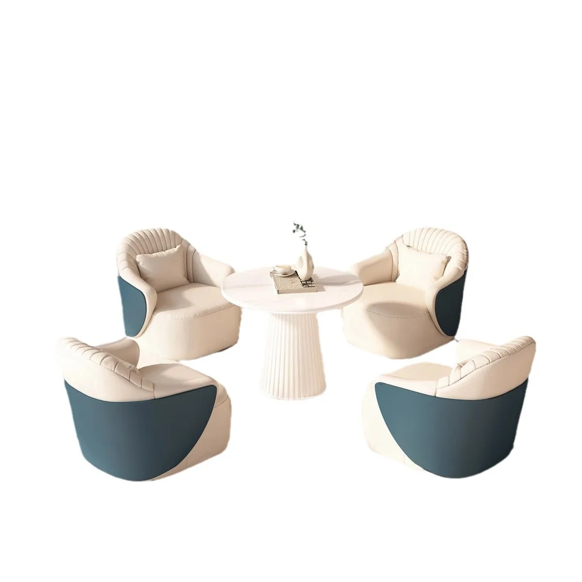 

New hotel lobby commercial reception sofa, creative booth, front desk negotiation tables and chairs