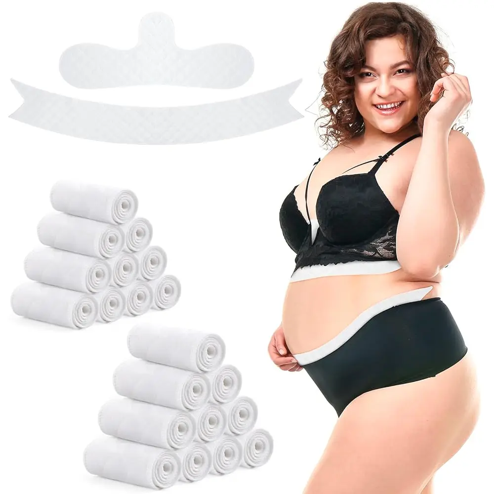 50Pcs Under Bra Sweat-absorbent Pads Non Woven Bra Sweat Pads for Women Washable Under Breast Liners Moisture Wicking Liners