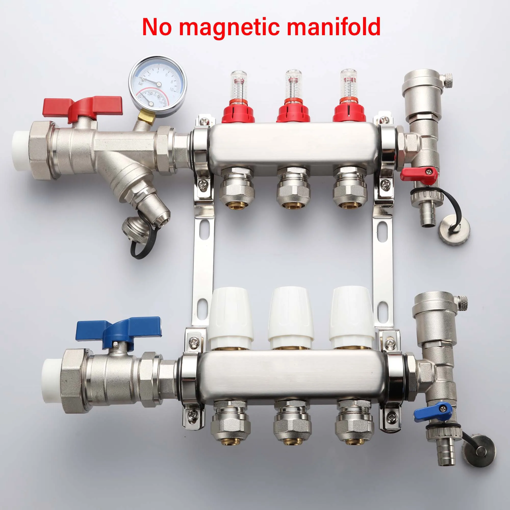 

DN25 DN32 S304Stainless Steel Distribution Manifold Group With PPR Ball Valves,Flowmeters, Hydronic Underfloor Heating