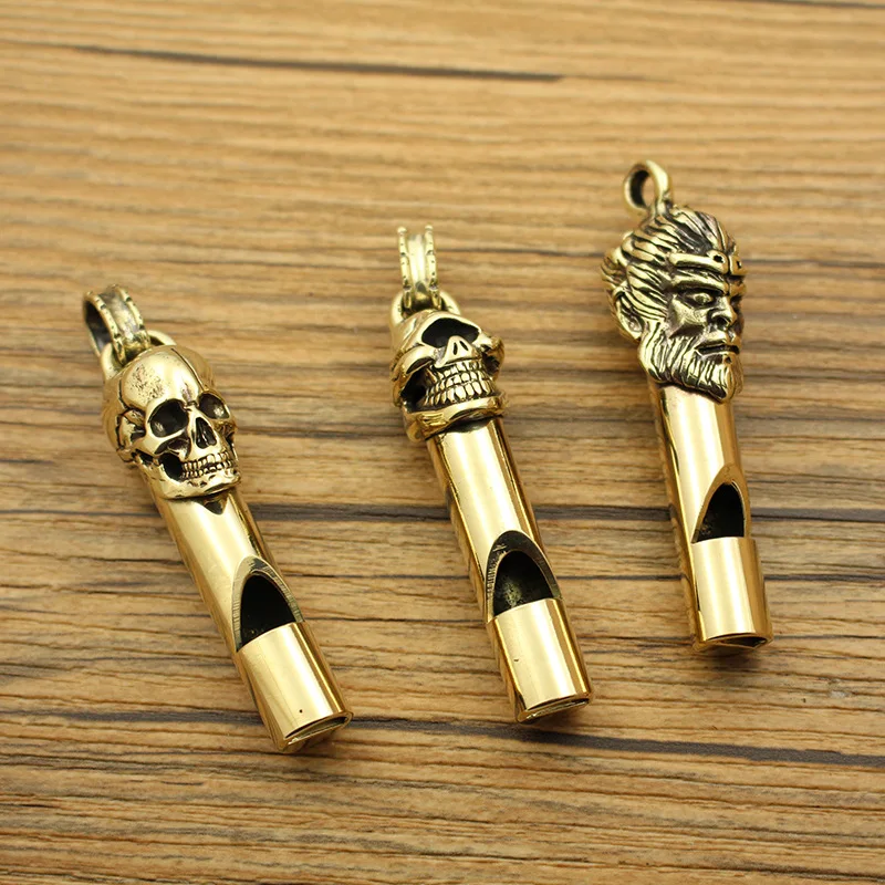 

Copper Whistle Brass Skull Big Saint Whistle Outdoor EDC Survival Tool Whistle