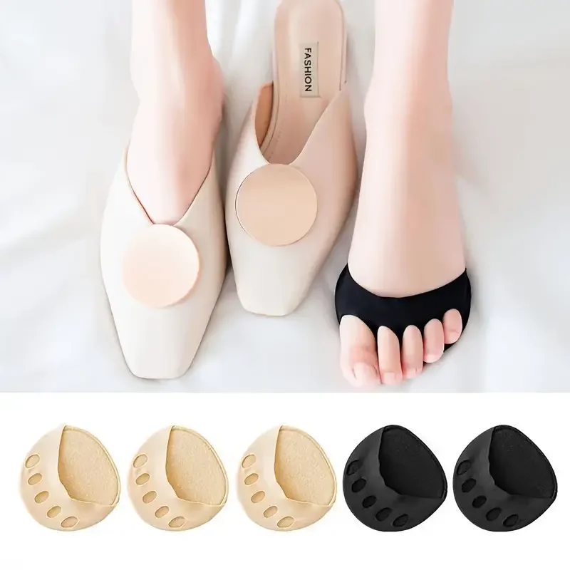 

5 Pairs Forefoot Cushion Pads For Women Comfy Anti-pain Non-slip High Heel Insoles Invisible Socks Women's Stockings & Hosiery