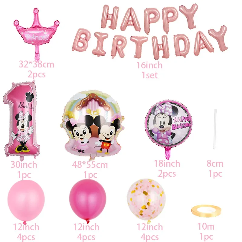 Disney motyw myszki Mickey Mickey Minnie Cake urodziny dziecka chrzest cyfrowy dekoracja ścienna w tle zestaw balonów