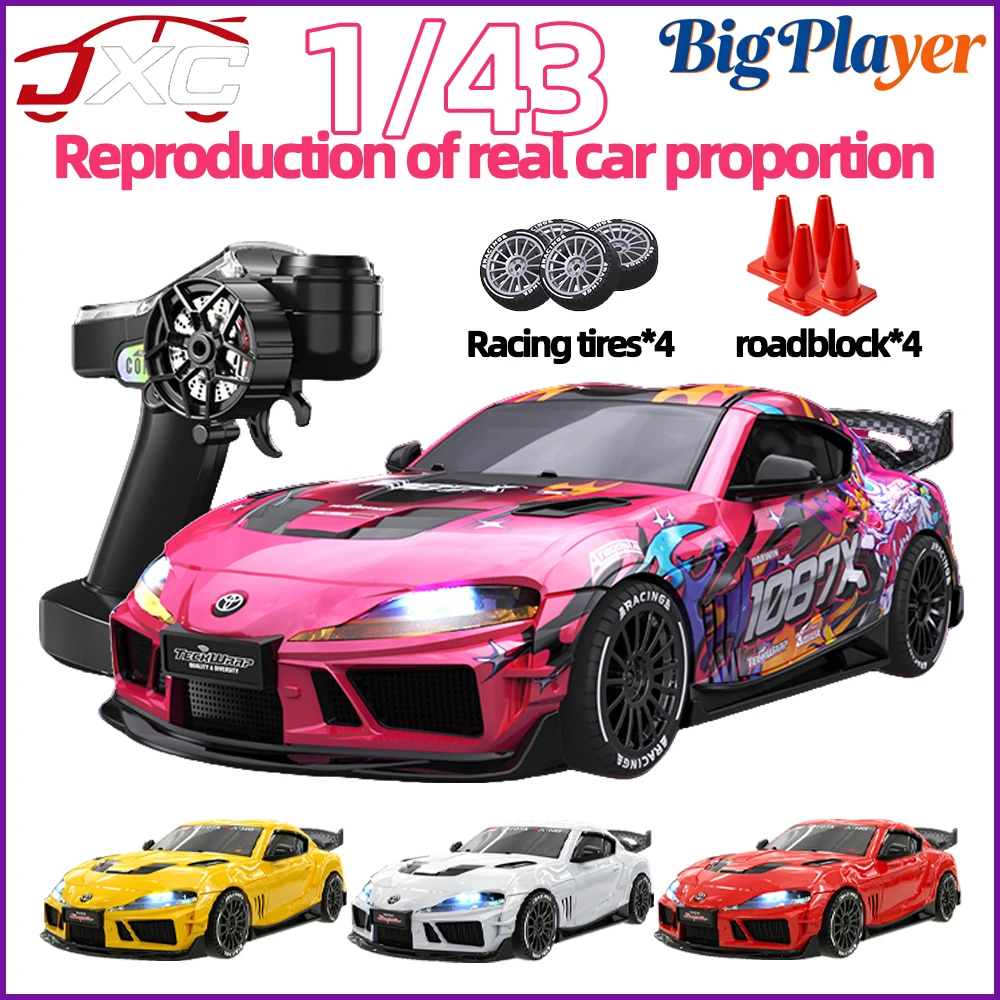 JXC 1087X Supra SP4301 1/43 Mini 4WD RC Coche de Derrape con Giroscopio Incorporado, Control a Escala Completa, Carreras con Luces LED Geniales, Juguete RC, Regalo