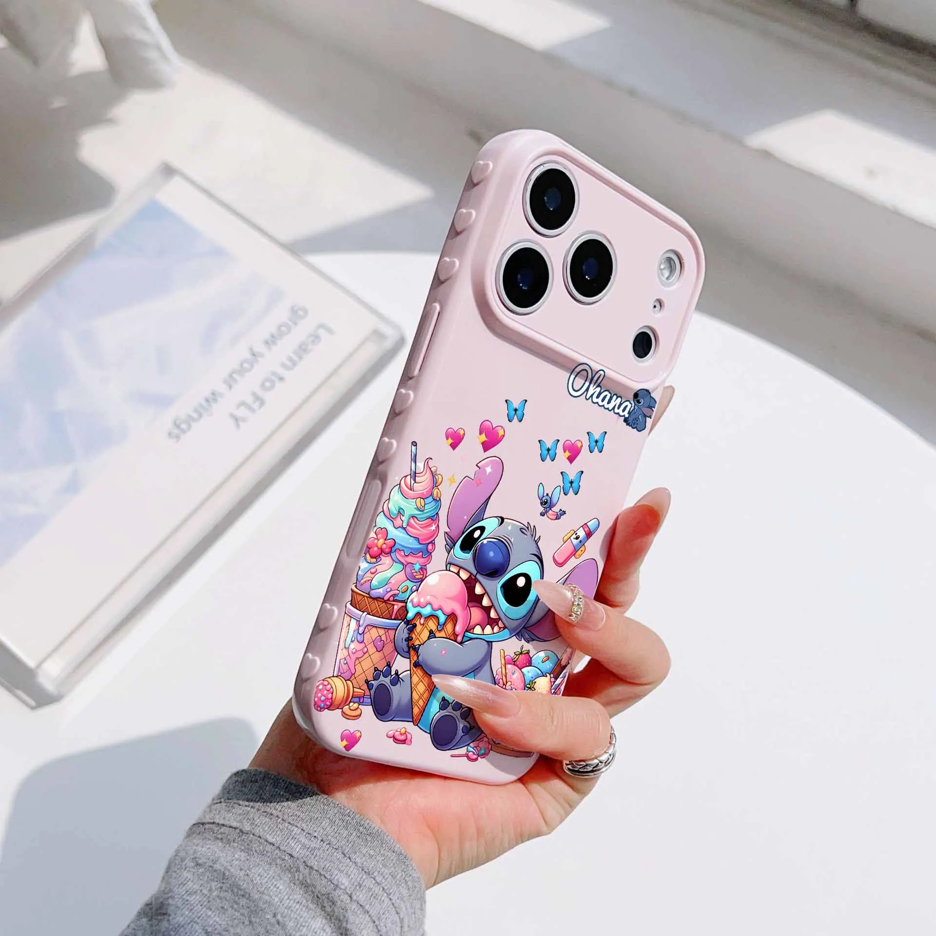 Fashion New Style Stitch For Apple iPhone 17 16 15 14 13 12 Mini 11 Pro Max Bubble Heart Cover Funda Silicone Soft Phone Case view 3