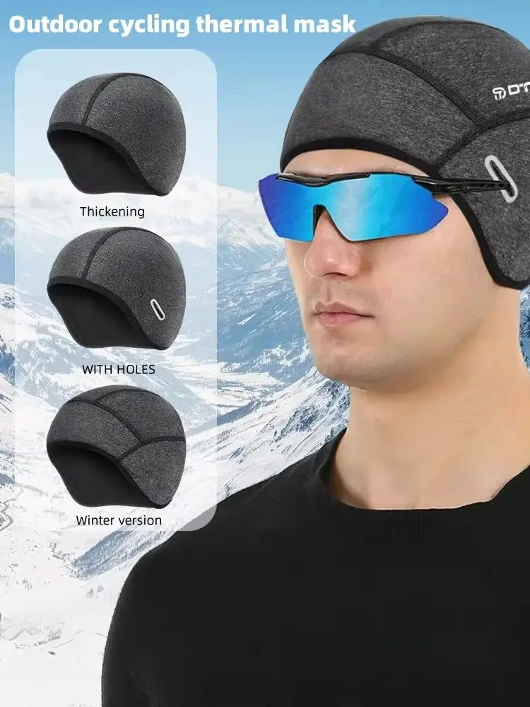 AliExpress NONE Winter Warm Cycling Cap, Polar Fleece Plus Velvet Ear Protection, Sports Cycling Motorcycle Helmet Lining, Outdoor Hood