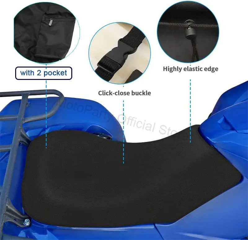 Actualización para Polaris Sportsman Rancher Foreman Scrambler Kodiak Scrambler ATV fundas de asiento con 2 bolsillos cubierta resistente al agua
