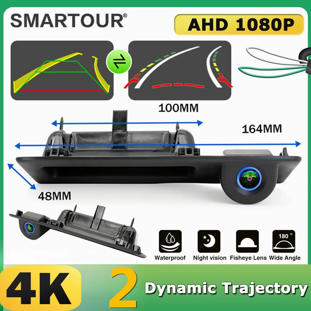 4K AHD 1080P Dynamic Guideline Reverse Camera For BMW 5/3 Series X1/X3/X4/X5 2011-2017 Trunk Handle Backup Camera Starlight Nigh