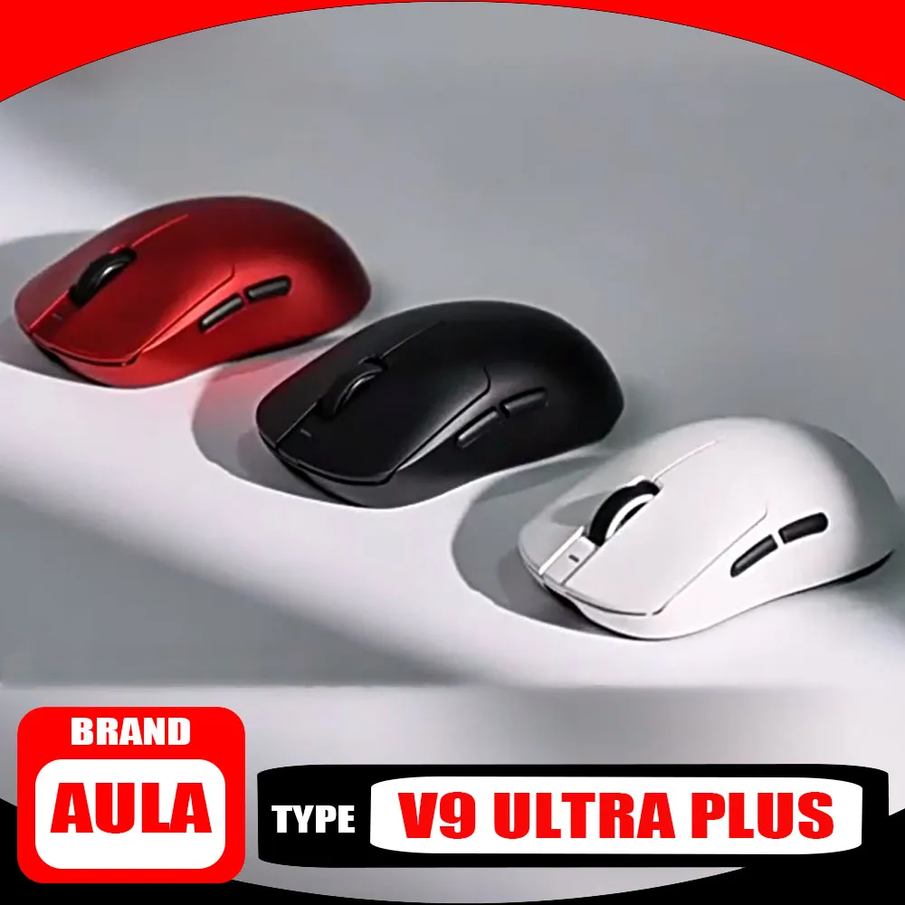 

Aula V9 Ultra Plus Three Mode Wireless Gaming Mouse Dual 8k PAW3950 8k Lightweight Ergonomic E-sports Mouse V9+ Pro Custom
