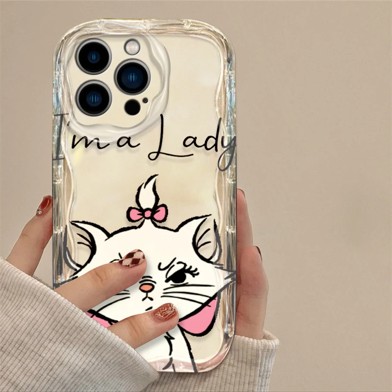 Disney Cartoon Marie Cover per Apple iPhone 15 14 13 12 11 Pro X XR XS Max Plus 8 7 Plus SE Wave Oil Phone Case