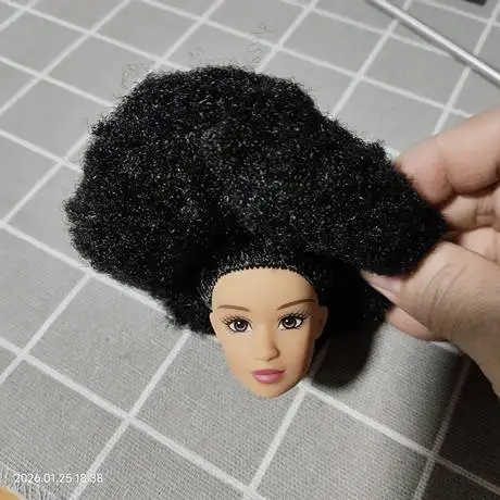 

1/6 doll black barbi head gift for girl collection toy with hair baby head accessories Keny kuailesenlin world LLC dongcheng