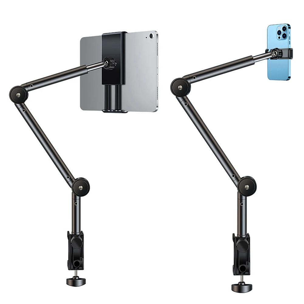 Tablet Bed Desk Holder 360°Flexible Long Arm Mount Clamp For 4-12.9