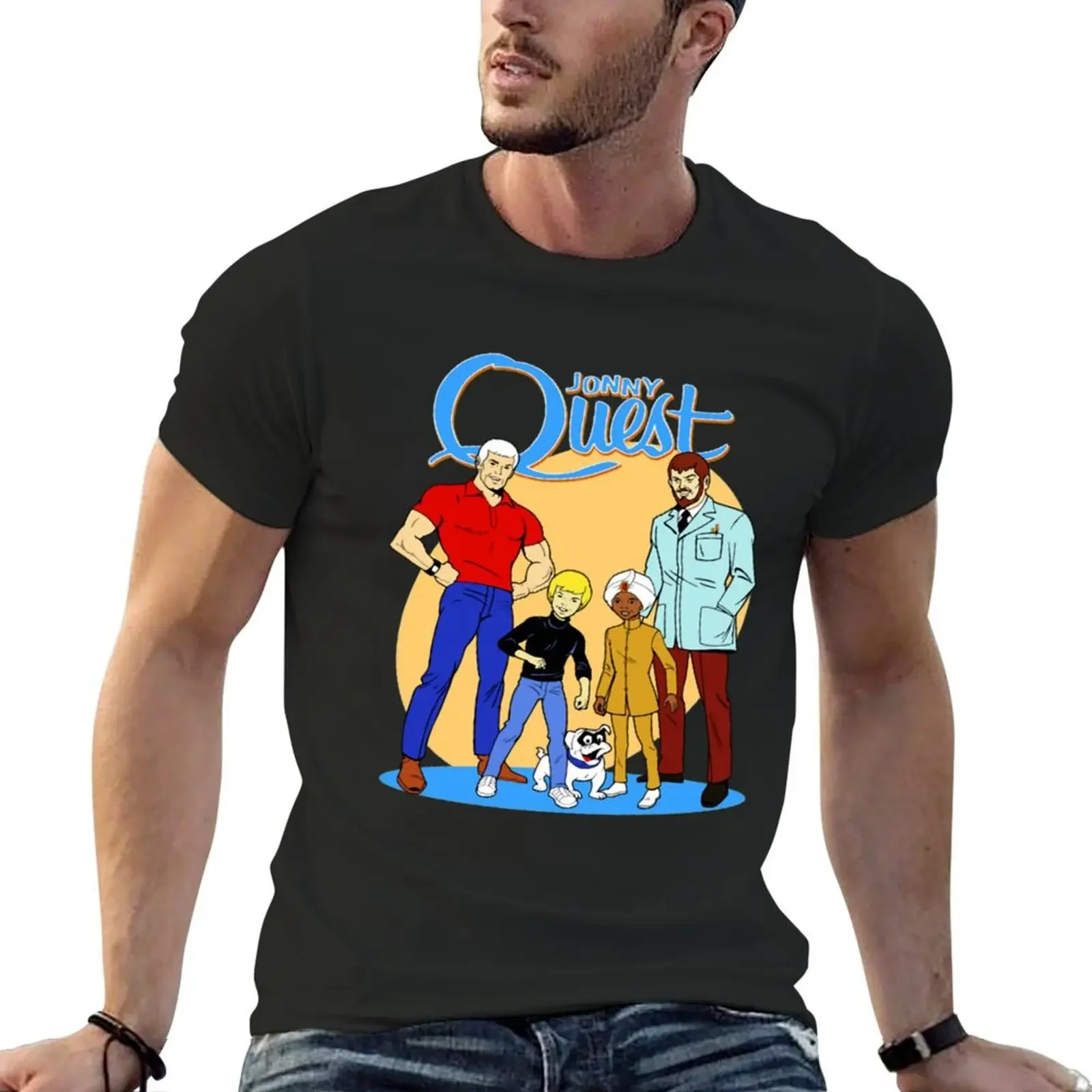 تي شيرت جوني كويست ملابس جمالية جرافيك تي شيرت عتيق مناسب للرجال #1