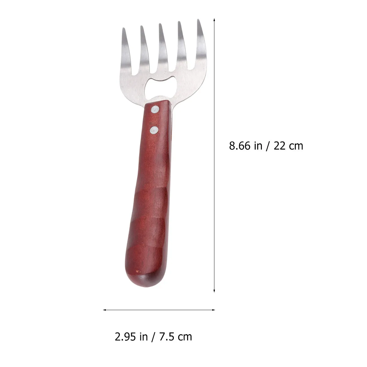 Stainless Steel Meat Shredding Fork Bbq Tool with Long Wooden Handle for Pork Beef Chicken Shredding Cutting Lifting Easy Grip