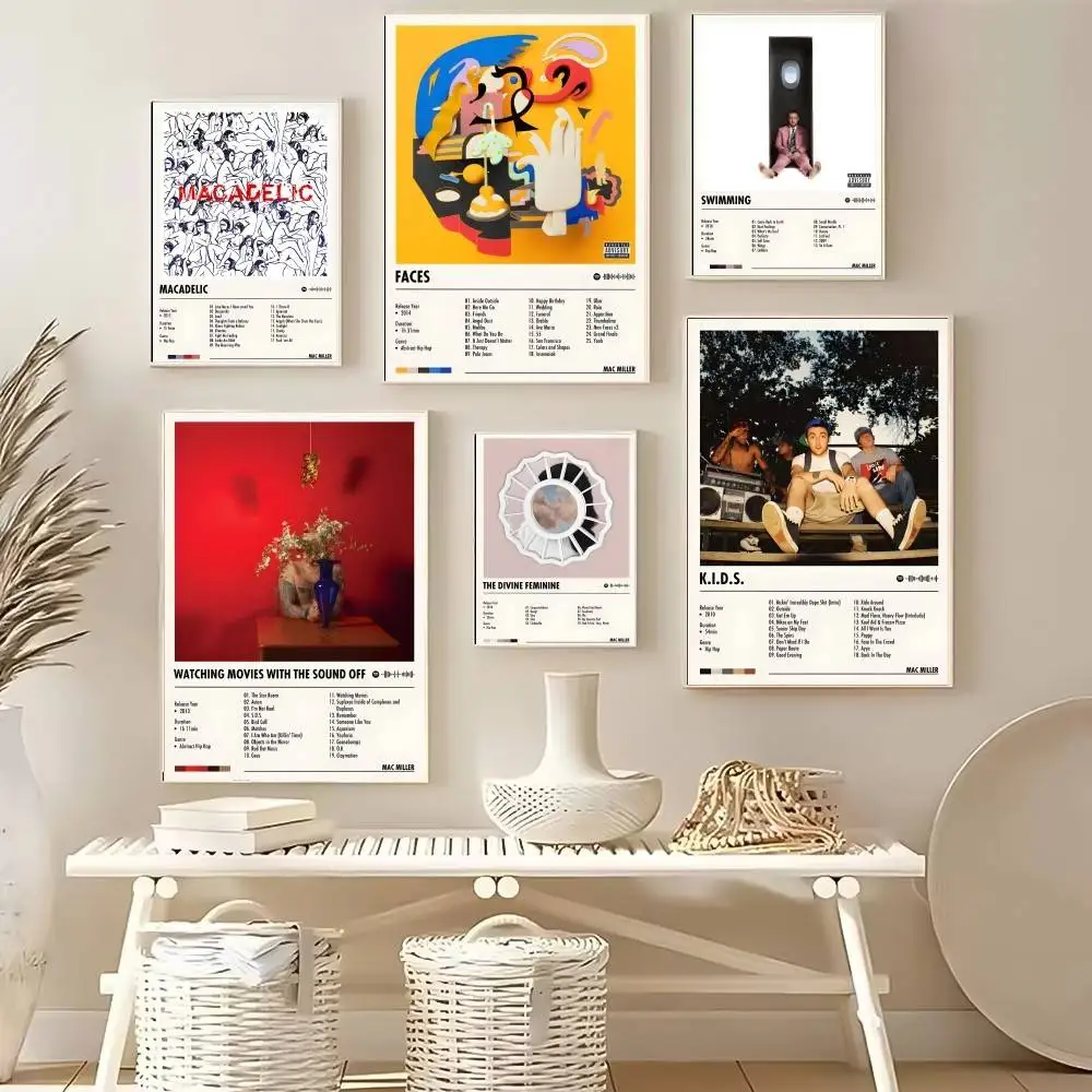 شعبية الموسيقى المغني M-Mac ميلر المشارك اللوحة ملصقات النوم غرفة المعيشة الجدار الديكور هدية المنزل الفن الجمالي