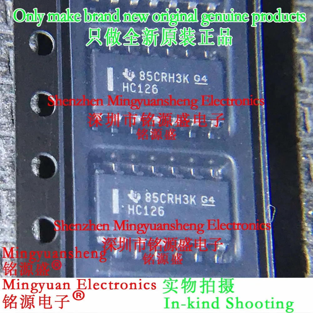 Mingyuansheng Brand New Original Genuine Sn74Hc126Dr Sn74Hc126D Sn74Hc126 Silk Screen Printing Word Making Hc126 Package Sop14 Buffer and Circuit Driver Ic Chip