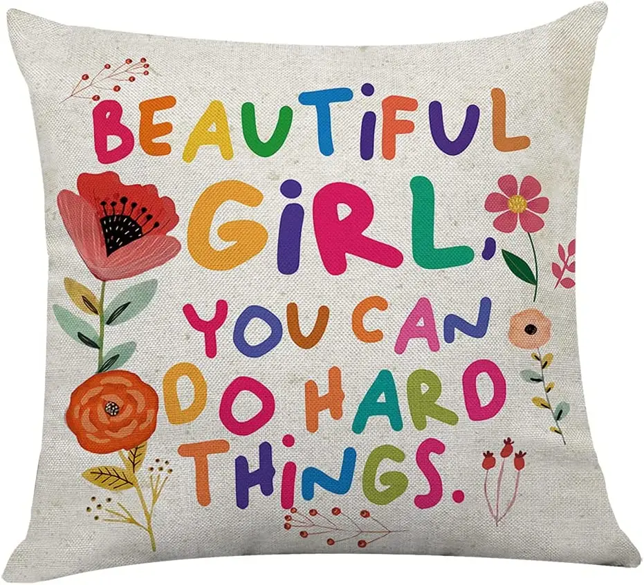 

Cute Colourful Letters Throw Pillow Cover Letter Decorative Pillowcase Living Room Bedroom Home Decor Pillow Gift for Girls