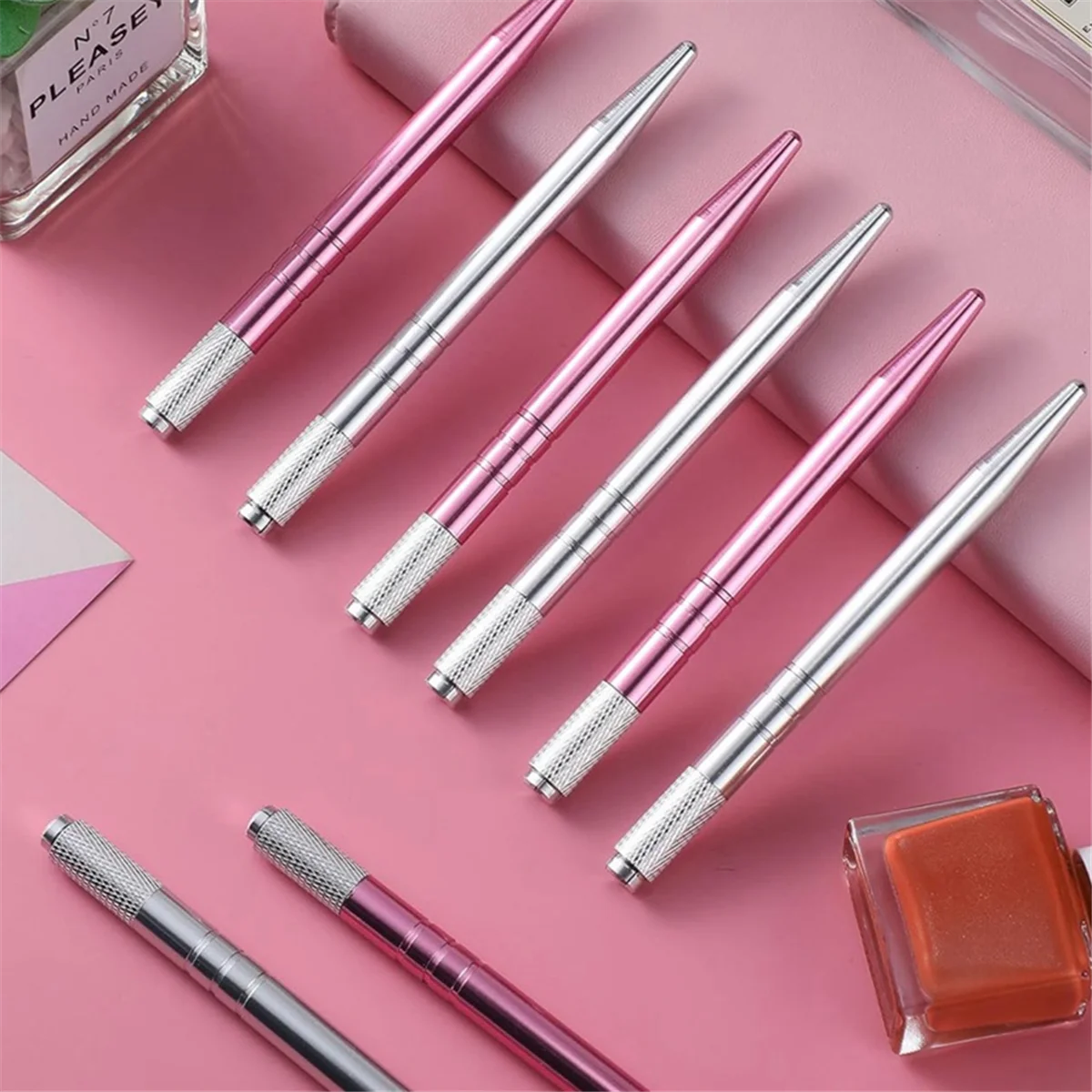 50 stylos de Microblading crayons à sourcils manuels fournitures de Microblading outils à main de Microblading en aluminium pour les cosmétiques A
