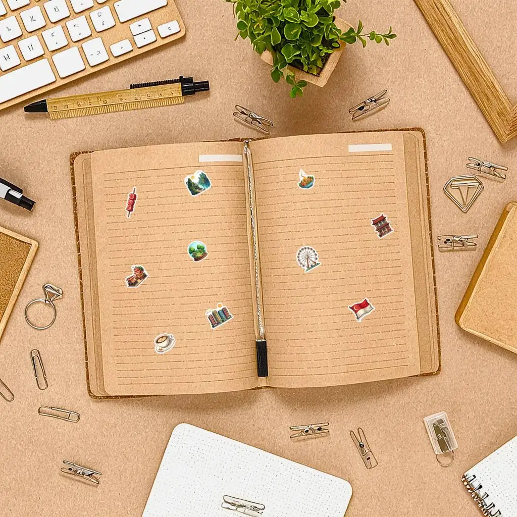 35 قطعة-50 قطعة ملصقات الطبيعة غريب الأطوار واقعية سيتي سكيب الغذاء ملصقات القرطاسية ملصقات لأجهزة الكمبيوتر المحمول دراجة نارية الأمتعة الهاتف #5