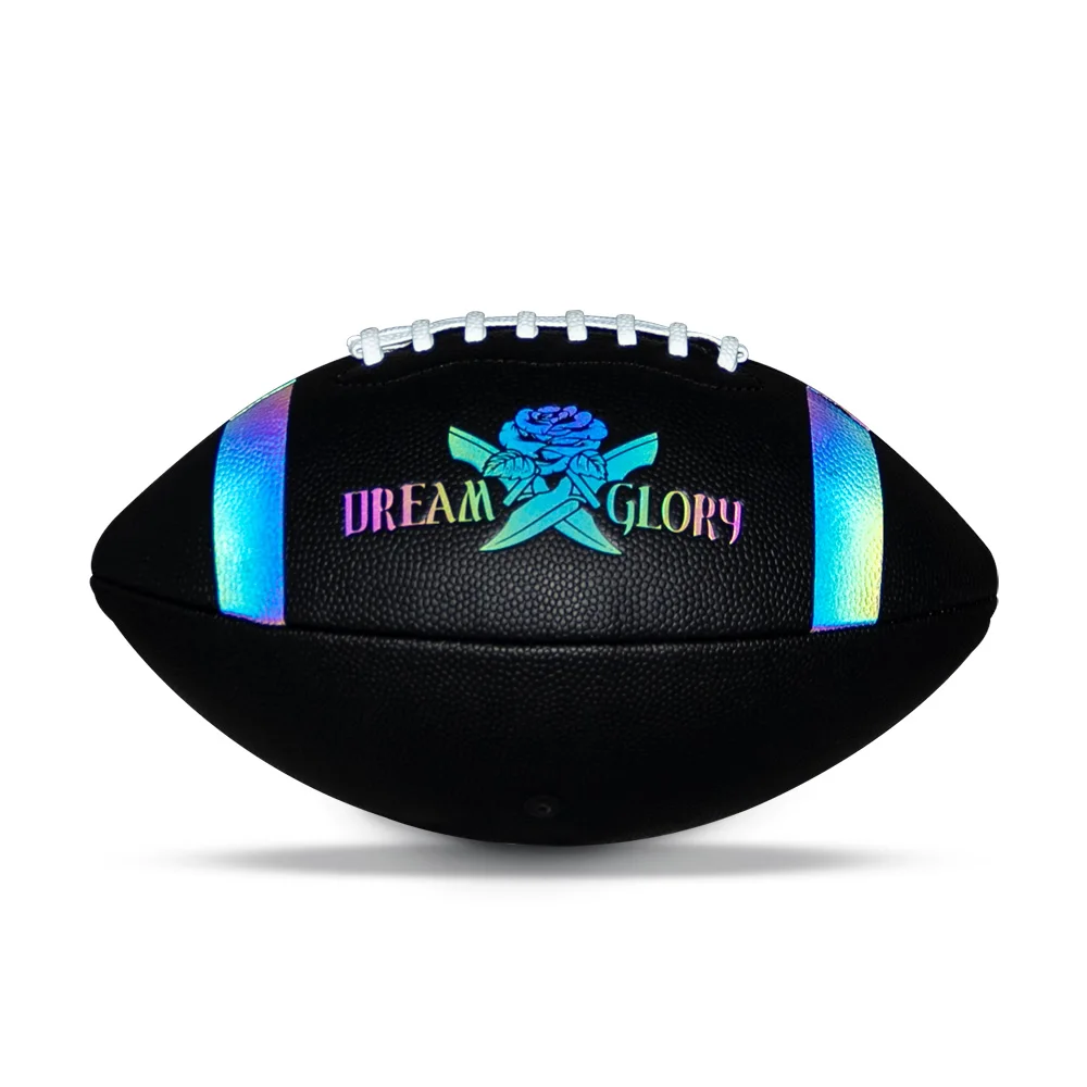 Pallone da rugby in pelle PU di taglia ufficiale 9 Gioco sportivo per bambini per adulti Allenamento all'aperto Pallone da rugby resistente all'usura per calcio americano