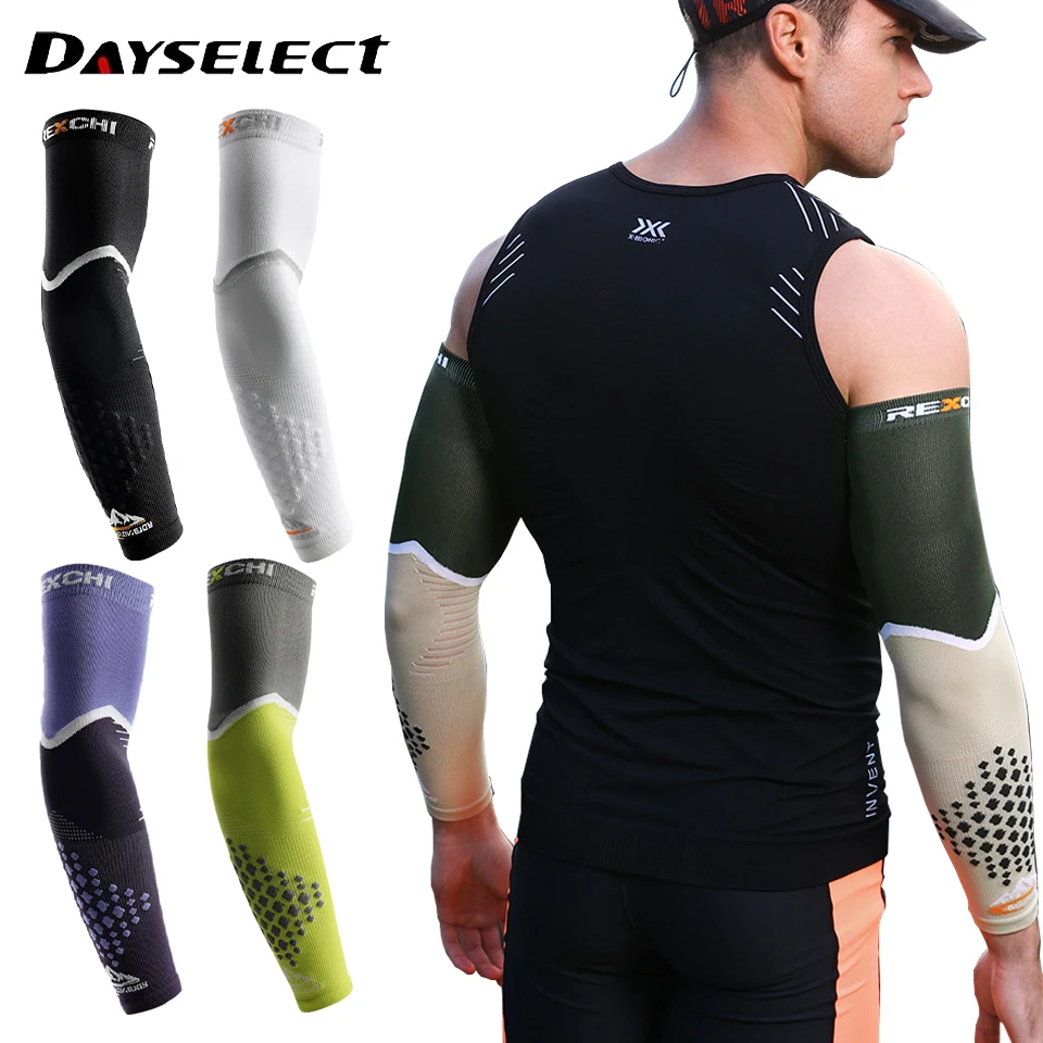 2Pcs Sports Arm Compression Sleeve Protection Running Arm Sleeves Fitness Basketball Elbow Pad Sport Cycling Arm Warmers