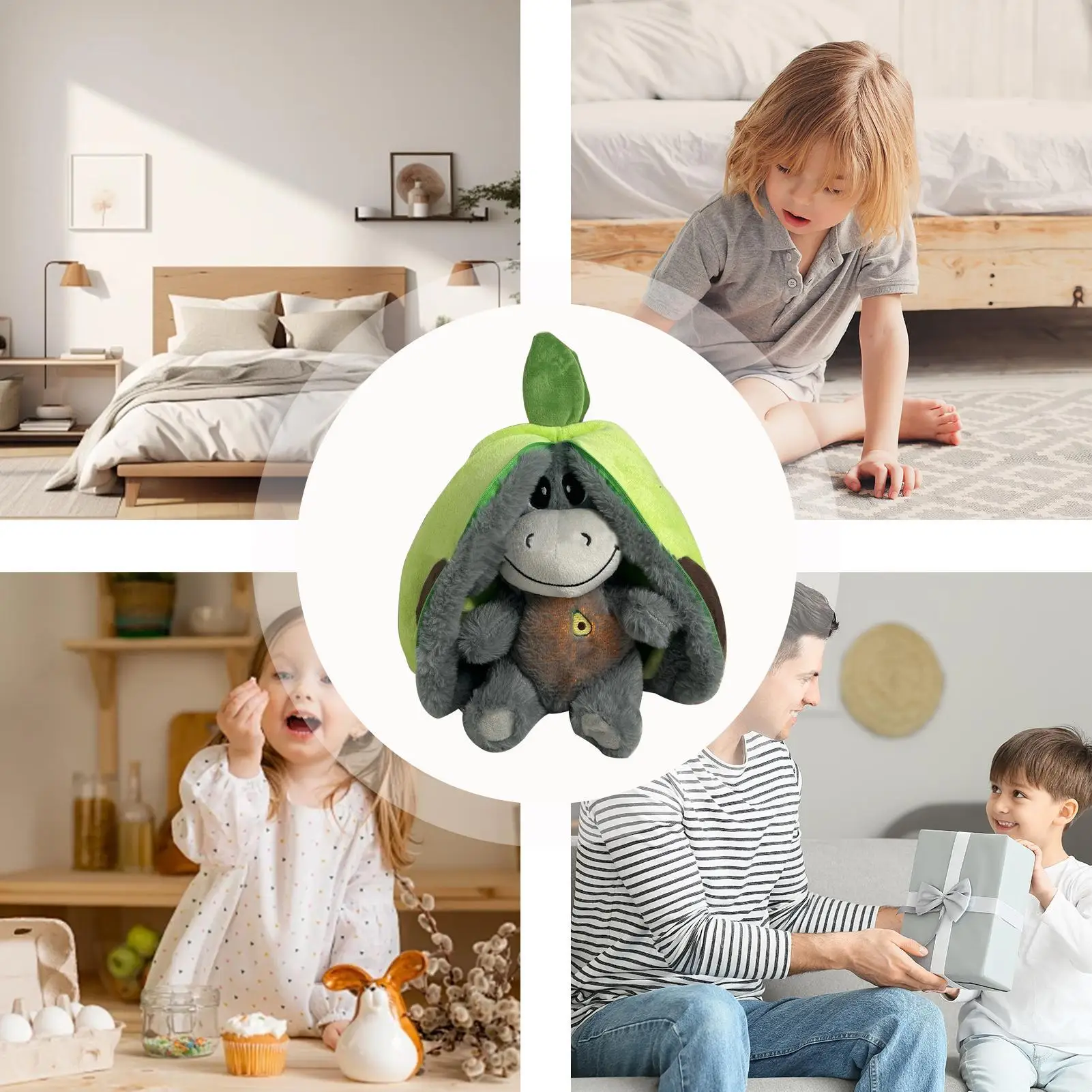 Soft Stuffed Fruits Doll With Realistic Breathing And Light Stress Relaxation Donkeys Doll For Baby Soothing And Relaxation