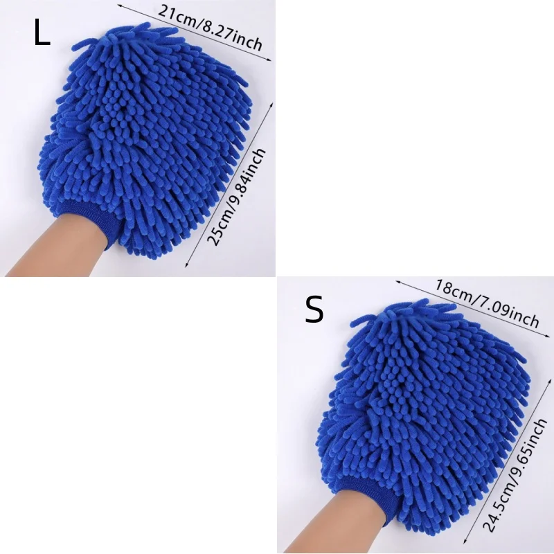 Car Wash Gloves Chenille Glove Plush Rags Thickened double-sided Car Supplies Cleaning Tools Auto Acessories Car Detailing