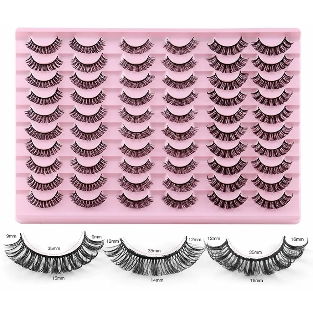 Damenmode, natürlich, lang, dünn, ausgestellt, kreuz und quer, künstliches Nerzhaar, Wimpernverlängerung, russische falsche Wimpern, glänzende Wimpern