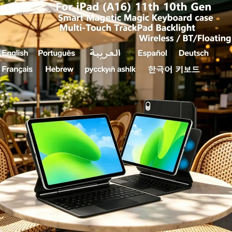 Keyboard Case for iPad 11th 2025 Rechargeable Bluetooth with Trackpad for iPad 10th 10.9 Auto Sleep
