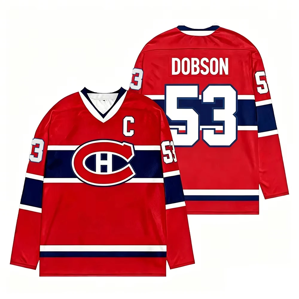 Neues Kinder-Hockeytrikot der Montreal Canadiens, V-Ausschnitt, langärmlig, sportliches Sweatshirt für Damen und Herren, Spieler-Cosplay-Oberteil – Detail 11