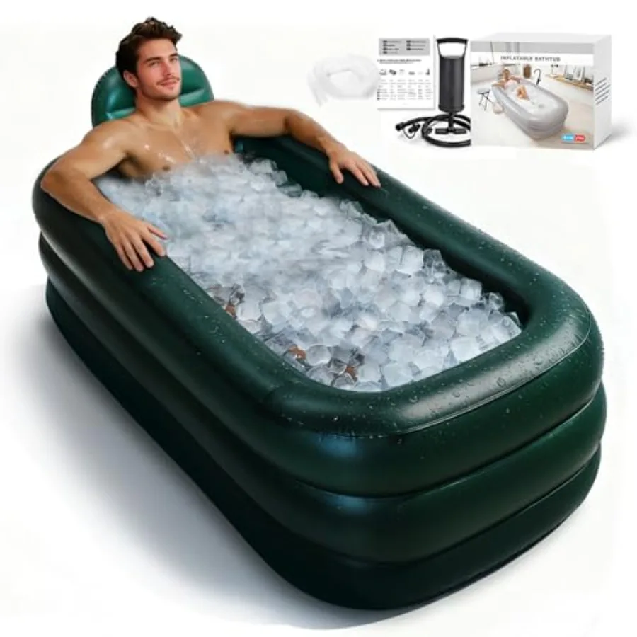 

Porble Batub for adults wi CoverIlable ba tub for ice ba Large Oval Ice Ba wi pillow 62.27.47.72in ludeump EasyIlate and Drain