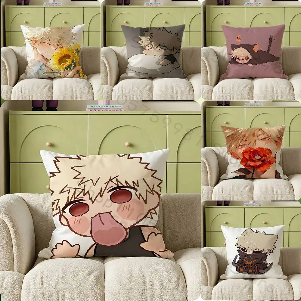 Cartoon K-Katsuki B-Bakugo Gifts PillowCase Sofa Cushion Cover Suitable For Home Bedroom Room custom Decor