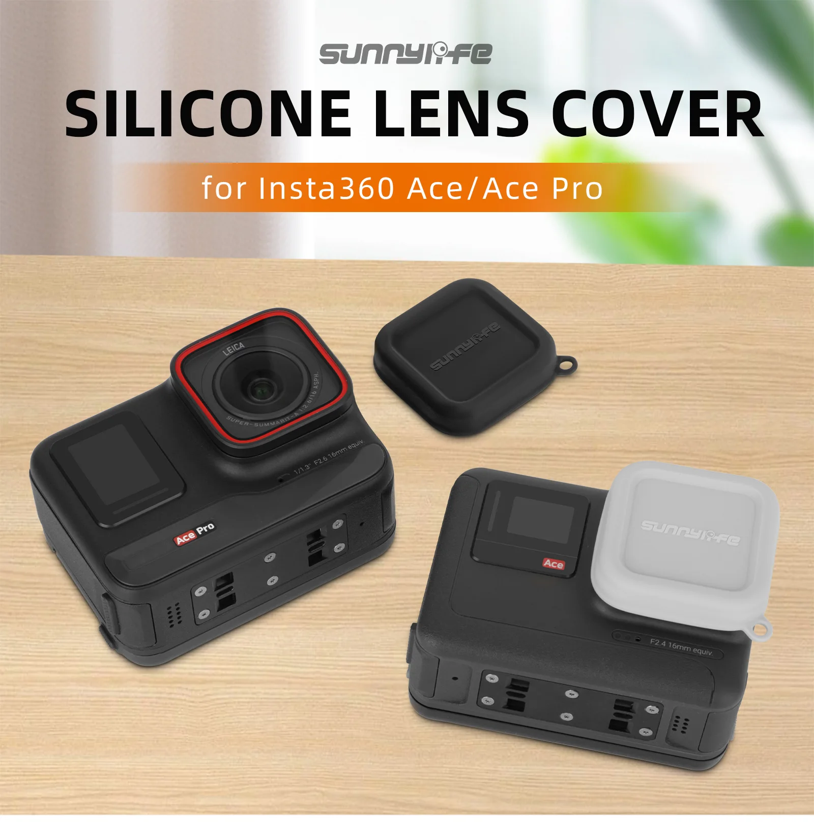 

for Insta360 Ace Pro Lens Protective Cover 360 Ace Silicone Camera Lens Cap Black Gray