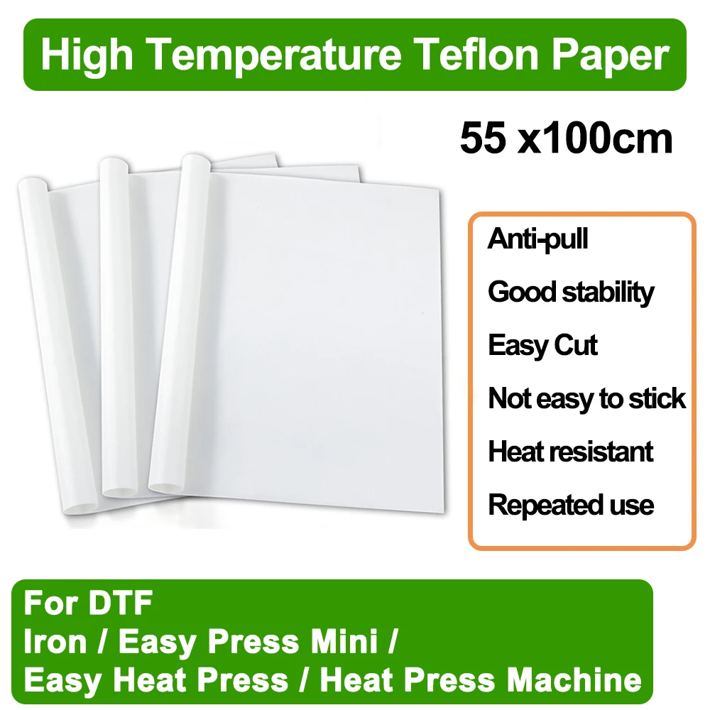 Teflonning High-Temperature Film For DTF Heat Press Machine Sublimation Transfer Anti Pull No Deformation Anti-Adhesion Fabric